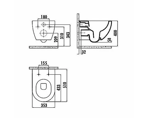 Купить Унитаз биде Creavit Free FE322-00CM00E-0000 подвесной Капучино без сиденья в магазине сантехники Santeh-Crystal.ru