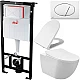 Заказать Комплект унитаза Creavit Free FE320-11CB00E-0000+KC0103.03.0000E с сиденьем Микролифт и инсталляцией Alcaplast Sadroмodul AM101/1120-0001+M70 с Белой клавишей смыва в магазине сантехники Santeh-Crystal.ru