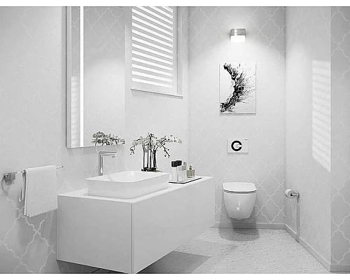 Приобрести Комплект унитаза Creavit Free FE320-11CB00E-0000+KC0103.03.0000E с сиденьем Микролифт и инсталляцией Alcaplast Sadroмodul AM101/1120-0001+M570 с Белой клавишей смыва в магазине сантехники Santeh-Crystal.ru