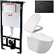 Купить Комплект унитаза Creavit Free FE322-11CB00E-0000+KC0103.03.0000E с сиденьем Микролифт и инсталляцией Alcaplast Sadroмodul AM101/1120-0001+M678 с Черной матовой клавишей смыва в магазине сантехники Santeh-Crystal.ru
