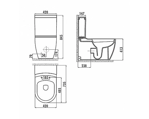Приобрести Унитаз биде Creavit Grande GR360-00CB00E-0000 Белый без бачка и сиденья в магазине сантехники Santeh-Crystal.ru