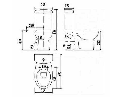 Приобрести Унитаз биде Creavit Mercan MR310.00000 Белый матовый без бачка и сиденья в магазине сантехники Santeh-Crystal.ru