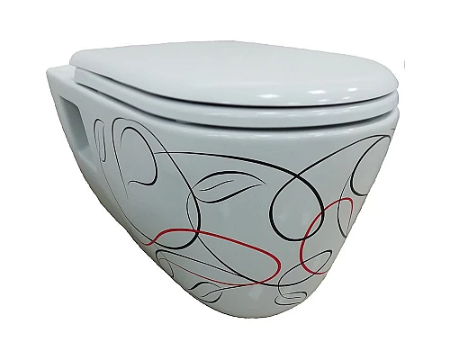 Заказать Унитаз Creavit Patera TP328.001Z0 подвесной Белый с декором без сиденья в магазине сантехники Santeh-Crystal.ru