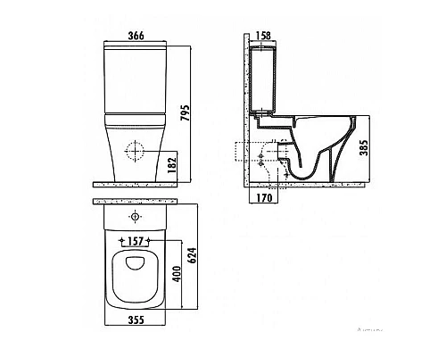 Купить Унитаз биде Creavit Solo SO361-00CB00E-0000 Белый без бачка и сиденья в магазине сантехники Santeh-Crystal.ru