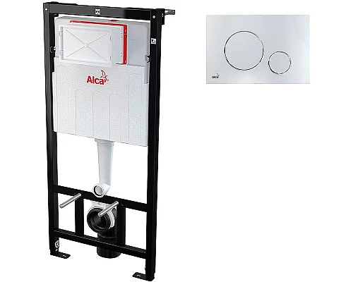 Заказать Комплект унитаза Creavit Trend TP326-11CB00E-0000+KC2103.01.0000E с сиденьем Микролифт и инсталляцией Alcaplast Sadroмodul AM101/1120-0001+M671 с клавишей смыва Хром в магазине сантехники Santeh-Crystal.ru