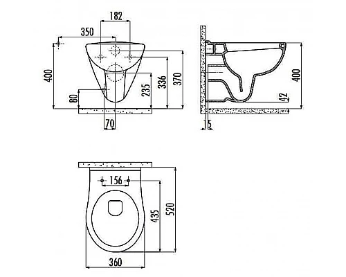 Купить Унитаз Creavit Yedigoller YG320.00100 подвесной Белый без сиденья в магазине сантехники Santeh-Crystal.ru