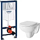 Заказать Комплект унитаза Damixa Jupiter DX77C1738SC с инсталляцией Grohe Rapid SL 38721001 с сиденьем Микролифт и клавишей смыва Хром в магазине сантехники Santeh-Crystal.ru