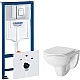 Заказать Комплект унитаза Damixa Jupiter DX77C1738SC с инсталляцией Grohe Rapid SL 38775001 с сиденьем Микролифт и клавишей смыва Хром в магазине сантехники Santeh-Crystal.ru