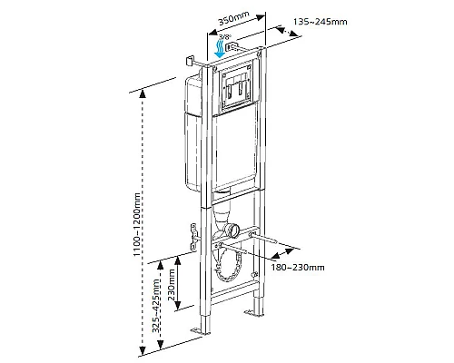Купить Комплект унитаза Damixa Jupiter DX77C1738SC с инсталляцией Cersanit Black 35 S-IN-BLACK-Cg-w с сиденьем Микролифт и клавишей смыва Хром в магазине сантехники Santeh-Crystal.ru