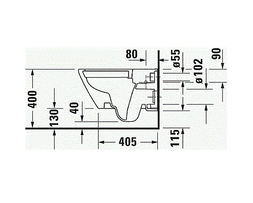 Приобрести Унитаз Duravit D-Neo 2577090000 подвесной без сиденья в магазине сантехники Santeh-Crystal.ru