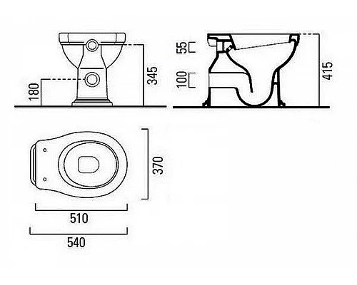 Приобрести Унитаз GSI Classic 871111 приставной без бачка и сиденья в магазине сантехники Santeh-Crystal.ru