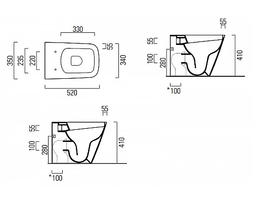 Купить Унитаз GSI Nubes 961011 приставной без сиденья в магазине сантехники Santeh-Crystal.ru