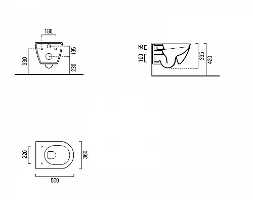 Купить Унитаз GSI Pura 881611 подвесной без сиденья в магазине сантехники Santeh-Crystal.ru