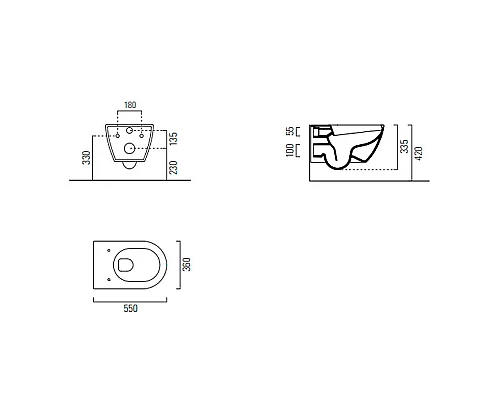 Заказать Унитаз GSI Pura 881526 подвесной Ardesia opaco без сиденья в магазине сантехники Santeh-Crystal.ru