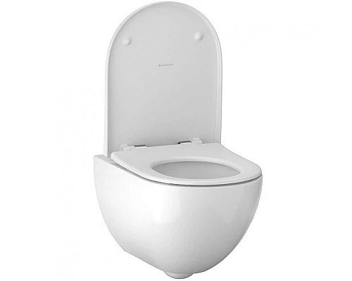 Приобрести Комплект унитаза Geberit Acanto 500.128.21.A с инсталляцией с сиденьем Микролифт и клавишей смыва Хром в магазине сантехники Santeh-Crystal.ru