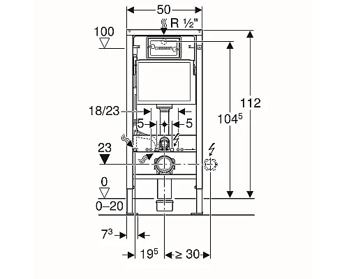Приобрести Комплект унитаза Geberit Acanto 500.128.21.A с инсталляцией с сиденьем Микролифт и клавишей смыва Хром в магазине сантехники Santeh-Crystal.ru
