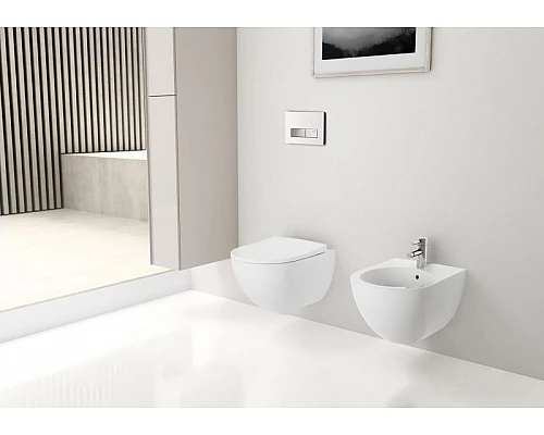 Купить Комплект унитаза с инсталляцией Geberit Acanto 500.301.KJ.A с сиденьем Микролифт и Белой клавишей смыва в магазине сантехники Santeh-Crystal.ru