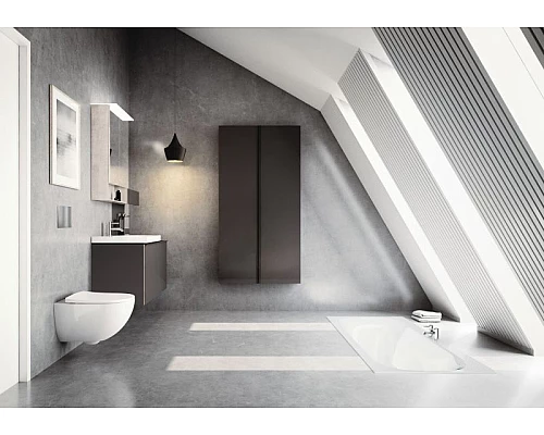 Купить Комплект унитаза с инсталляцией Geberit Acanto 500.301.KJ.A с сиденьем Микролифт и Белой клавишей смыва в магазине сантехники Santeh-Crystal.ru