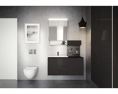 Купить Комплект унитаза с инсталляцией Geberit Acanto 500.301.KJ.A с сиденьем Микролифт и Белой клавишей смыва в магазине сантехники Santeh-Crystal.ru