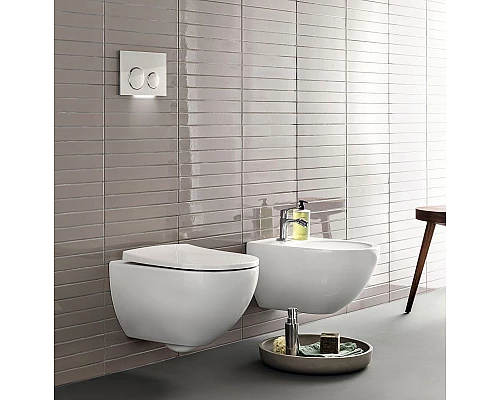 Купить Комплект унитаза с инсталляцией Geberit Acanto 500.301.KJ.A с сиденьем Микролифт и Белой клавишей смыва в магазине сантехники Santeh-Crystal.ru