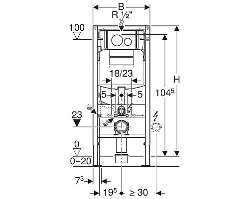 Купить Комплект унитаза с инсталляцией Geberit Acanto 500.301.KJ.A с сиденьем Микролифт и Белой клавишей смыва в магазине сантехники Santeh-Crystal.ru
