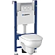 Купить Комплект унитаза Geberit Renova 500.124.TC.R с инсталляцией Duofix с сиденьем Микролифт и клавишей смыва Хром глянцевый в магазине сантехники Santeh-Crystal.ru