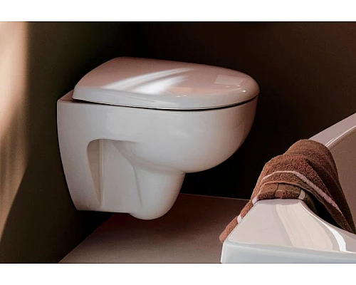 Купить Комплект унитаза Geberit Renova 500.124.TC.R с инсталляцией Duofix с сиденьем Микролифт и клавишей смыва Хром глянцевый в магазине сантехники Santeh-Crystal.ru