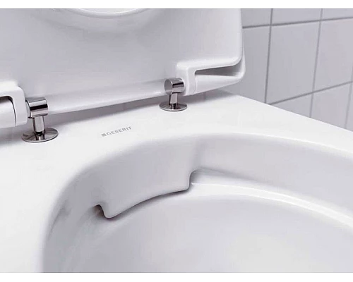 Купить Комплект унитаза Geberit Renova 500.124.TC.R с инсталляцией Duofix с сиденьем Микролифт и клавишей смыва Хром глянцевый в магазине сантехники Santeh-Crystal.ru