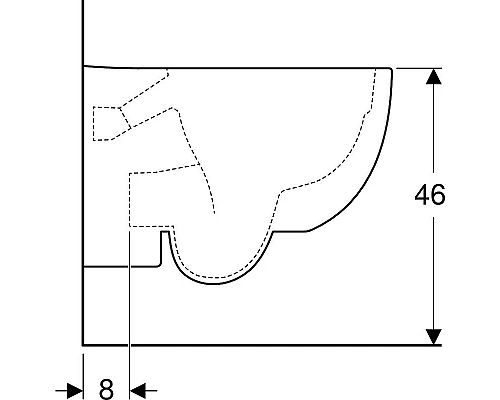 Купить Унитаз Geberit Renova Comfort 500.694.01.1 без сиденья в магазине сантехники Santeh-Crystal.ru