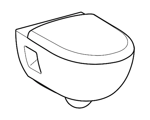 Заказать Унитаз Geberit Renova T54 Rimfree 500.800.00.1 с сиденьем Микролифт в магазине сантехники Santeh-Crystal.ru