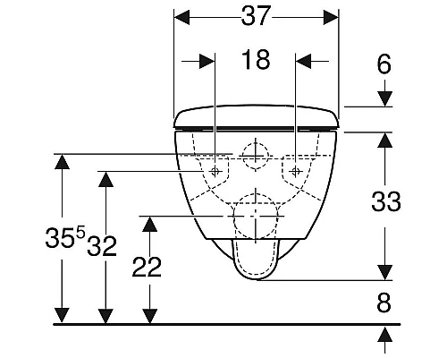 Заказать Унитаз Geberit Renova T54 Rimfree 500.800.00.1 с сиденьем Микролифт в магазине сантехники Santeh-Crystal.ru