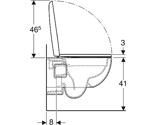 Заказать Унитаз Geberit Renova T54 Rimfree 500.800.00.1 с сиденьем Микролифт в магазине сантехники Santeh-Crystal.ru