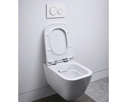 Купить Комплект унитаза Geberit Smyle 500.300.21.S с инсталляцией Sigma с сиденьем Микролифт и клавишей смыва Хром в магазине сантехники Santeh-Crystal.ru