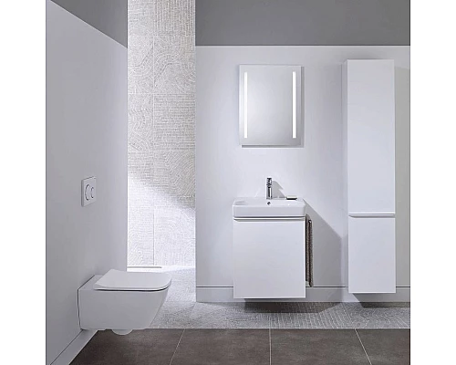 Купить Комплект унитаза Geberit Smyle 500.300.21.S с инсталляцией Sigma с сиденьем Микролифт и клавишей смыва Хром в магазине сантехники Santeh-Crystal.ru