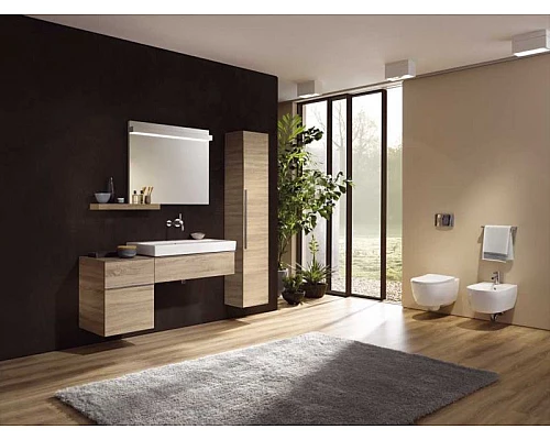 Заказать Комплект унитаза с инсталляцией Geberit iCon T54 Rimfree 500.300.01.I с сиденьем Микролифт и Белой клавишей смыва в магазине сантехники Santeh-Crystal.ru