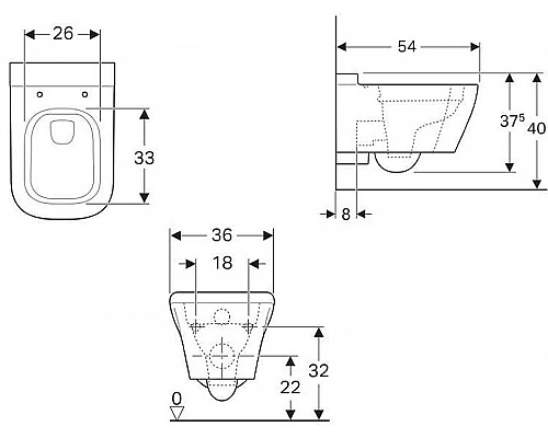 Заказать Унитаз Geberit myDay 201460600 подвесной без сиденья Белый в магазине сантехники Santeh-Crystal.ru