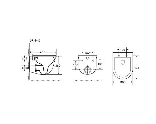 Приобрести Унитаз Grossman GR-4412MS подвесной с сиденьем Микролифт в магазине сантехники Santeh-Crystal.ru