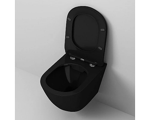 Приобрести Унитаз Grossman GR-4411blackS подвесной Черный глянец с сиденьем Микролифт в магазине сантехники Santeh-Crystal.ru