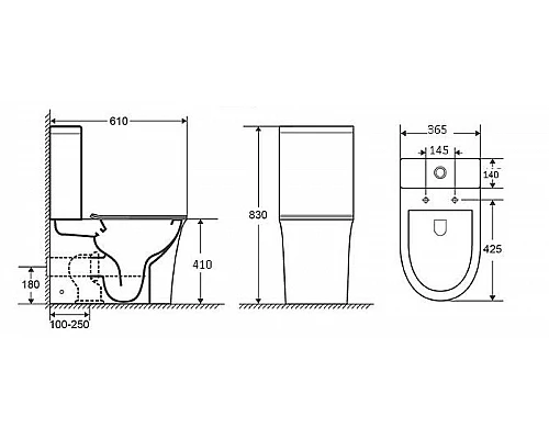 Заказать Унитаз компакт Grossman Galaxy GR-4469S с бачком и сиденьем Микролифт в магазине сантехники Santeh-Crystal.ru