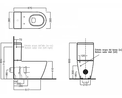 Заказать Унитаз компакт Hatria Fusion Y1ZB01 без бачка и сиденья в магазине сантехники Santeh-Crystal.ru