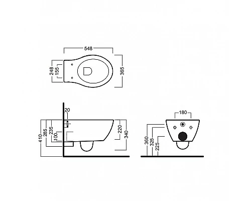 Приобрести Унитаз Hatria Nido YXMD01 подвесной без сиденья в магазине сантехники Santeh-Crystal.ru