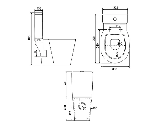 Купить Унитаз компакт Iddis Calipso Rimless CALRDSEi24 с бачком и сиденьем Микролифт в магазине сантехники Santeh-Crystal.ru