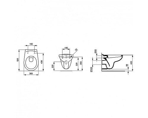 Заказать Унитаз Ideal Standard Eurovit W740601 подвесной без сиденья в магазине сантехники Santeh-Crystal.ru