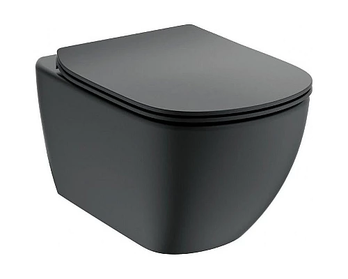 Купить Унитаз Ideal Standard Tesi AquaBlade T0079V3 подвесной Черный матовый без сиденья в магазине сантехники Santeh-Crystal.ru