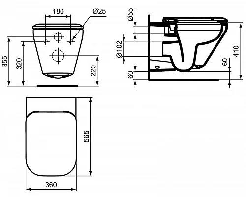 Заказать Унитаз Ideal Standard Tonic II K316501 подвесной с сиденьем Микролифт в магазине сантехники Santeh-Crystal.ru