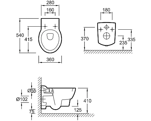 Заказать Унитаз Jacob Delafon Ove E1585-00 подвесной с сиденьем Микролифт в магазине сантехники Santeh-Crystal.ru