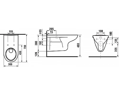 Купить Унитаз Jika Deep by Jika 8.2064.2.000.000.1 подвесной без сиденья в магазине сантехники Santeh-Crystal.ru