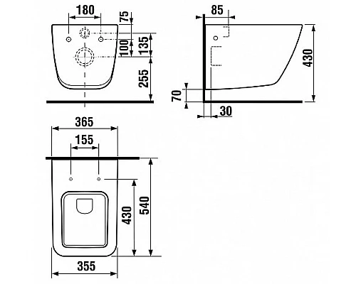 Купить Унитаз Jika Pure 8.2042.3.000.000.1 подвесной без сиденья в магазине сантехники Santeh-Crystal.ru