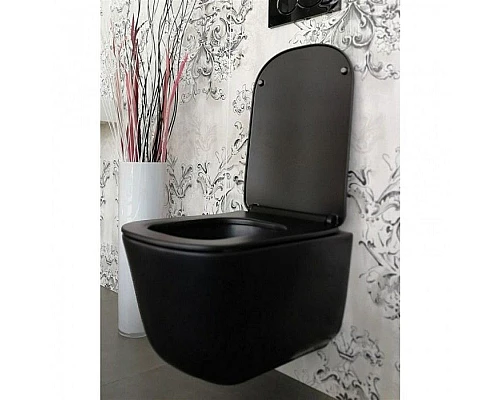 Купить Унитаз Kerasan Tribeca 511431 подвесной Черный матовый без сиденья в магазине сантехники Santeh-Crystal.ru