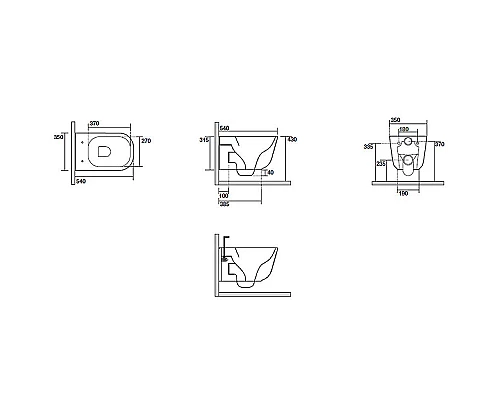 Купить Унитаз Kerasan Tribeca 511489 подвесной Ferro matt без сиденья в магазине сантехники Santeh-Crystal.ru